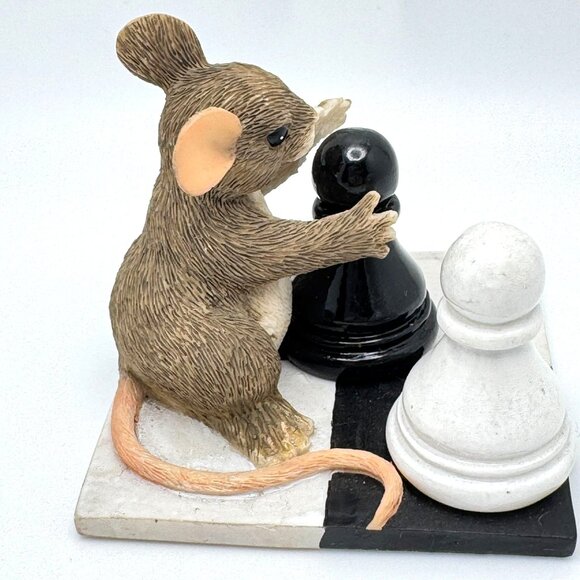 Charming Tails Fitz & Floyd Its Your Move Mouse Chess Figurine Retired 89/704 - Picture 6 of 8